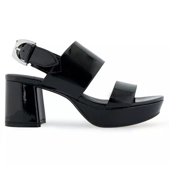 AEROSOLES Shoes - NEW Aerosoles Black Patent Leather Women's Platform Block Heal Sandals